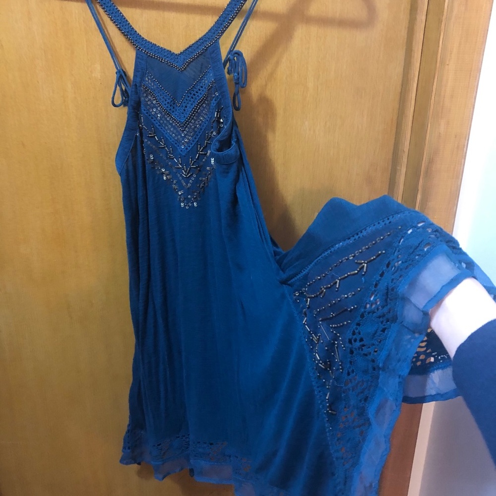 Free people beaded tie tank top